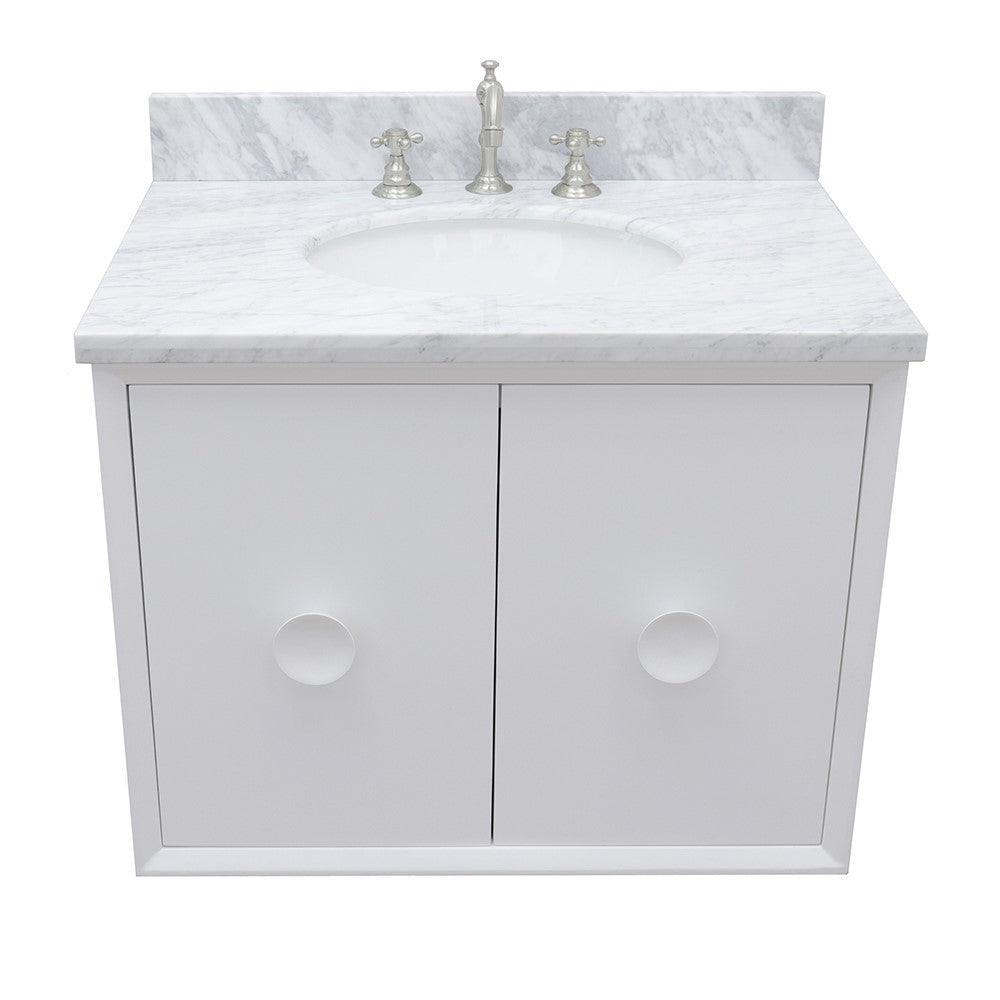 Bellaterra 400400-CAB-WH-WMO 31" Single Wall Mount w/ Counter Top and Sink (White)