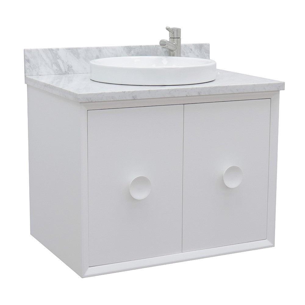 Bellaterra 400400-CAB-WH-WMRD 31" Single Wall Mount w/ Counter Top and Sink (White)