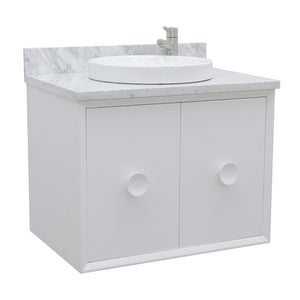 Bellaterra 400400-CAB-WH-WMRD 31" Single Wall Mount w/ Counter Top and Sink (White)