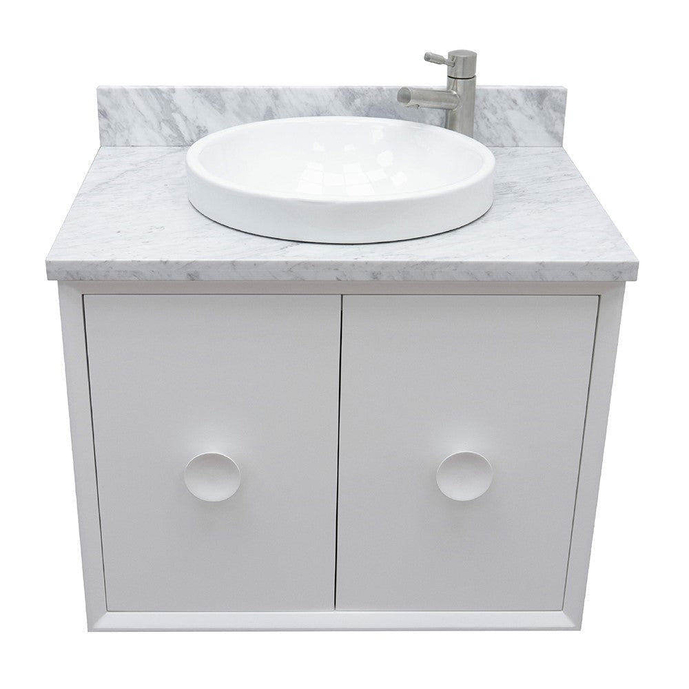 Bellaterra 400400-CAB-WH-WMRD 31" Single Wall Mount w/ Counter Top and Sink (White)