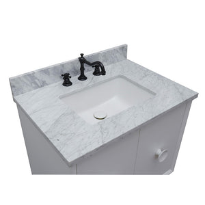 Bellaterra 400400-CAB-WH-WMR 31" Single Wall Mount w/ Counter Top and Sink (White)