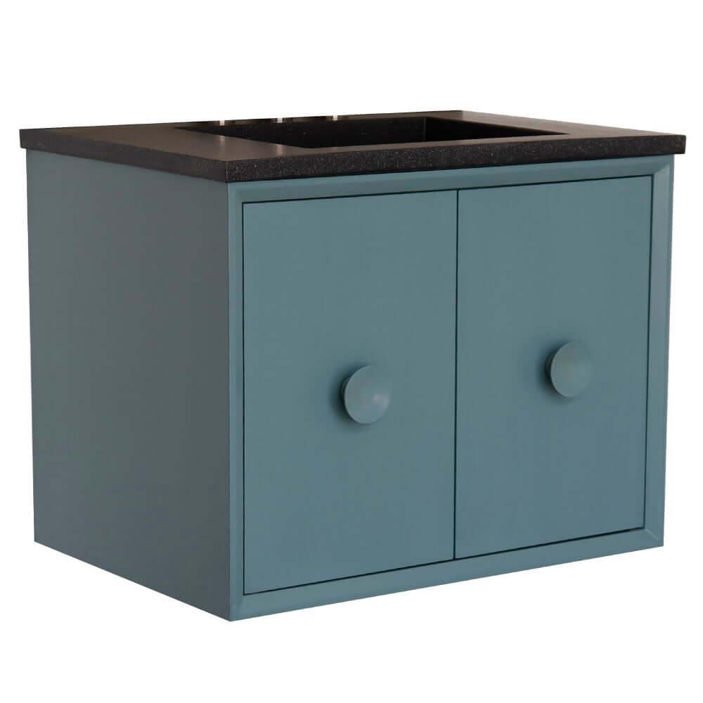 Bellaterra 400400C-AB-CTBL 31" Wood Single Vanity w/ Concrete Top Rectangle Sink (Aqua Blue)