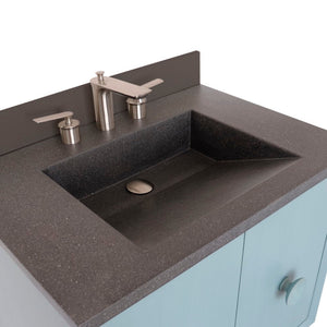 Bellaterra 400400C-AB-CTBL 31" Wood Single Vanity w/ Concrete Top Rectangle Sink (Aqua Blue)
