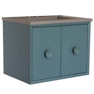 Bellaterra 400400C-AB-CTDG 31" Wood Single Vanity w/ Concrete Top Rectangle Sink (Aqua Blue)