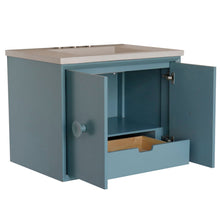 Load image into Gallery viewer, Bellaterra 400400C-AB-CTWH 31&quot; Wood Single Vanity w/ Concrete Top Rectangle Sink (Aqua Blue)