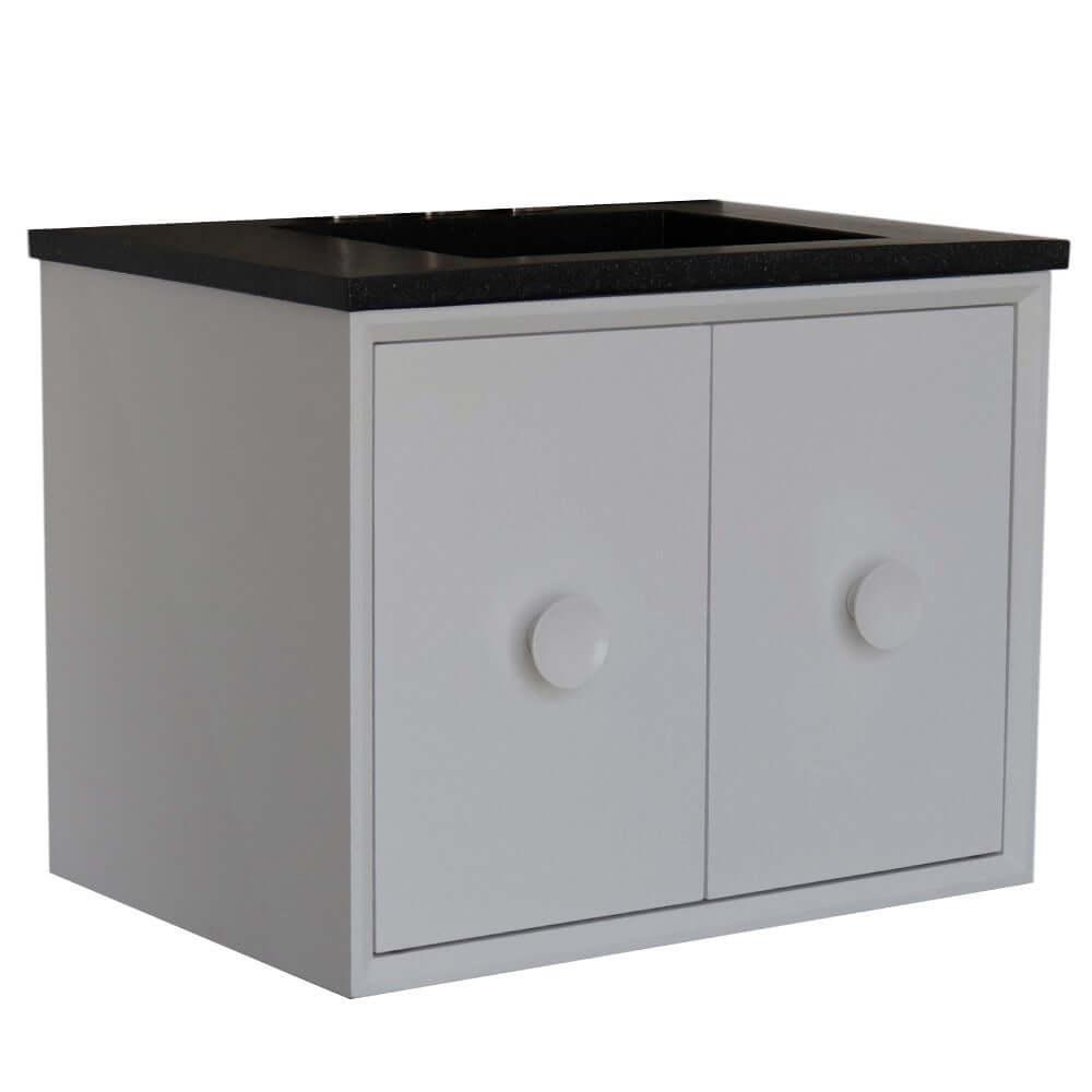 Bellaterra 400400C-WH-CTBL 31" Wood Single Vanity w/ Concrete Top Rectangle Sink (White)