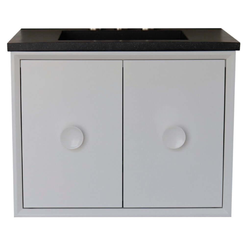 Bellaterra 400400C-WH-CTBL 31" Wood Single Vanity w/ Concrete Top Rectangle Sink (White)