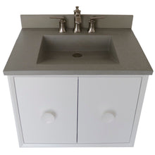 Load image into Gallery viewer, Bellaterra 400400C-WH-CTDG 31&quot; Wood Single Vanity w/ Concrete Top Rectangle Sink (White)
