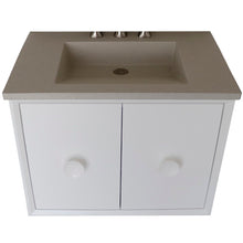 Load image into Gallery viewer, Bellaterra 400400C-WH-CTWH 31&quot; Wood Single Vanity w/ Concrete Top Rectangle Sink (White)
