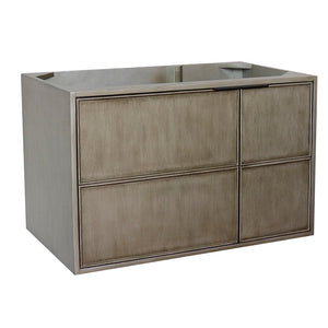 Bellaterra 400500-CAB-LN 36" Single Wall Mount Vanity in Linen Brown Finish - Cabinet Only, Front