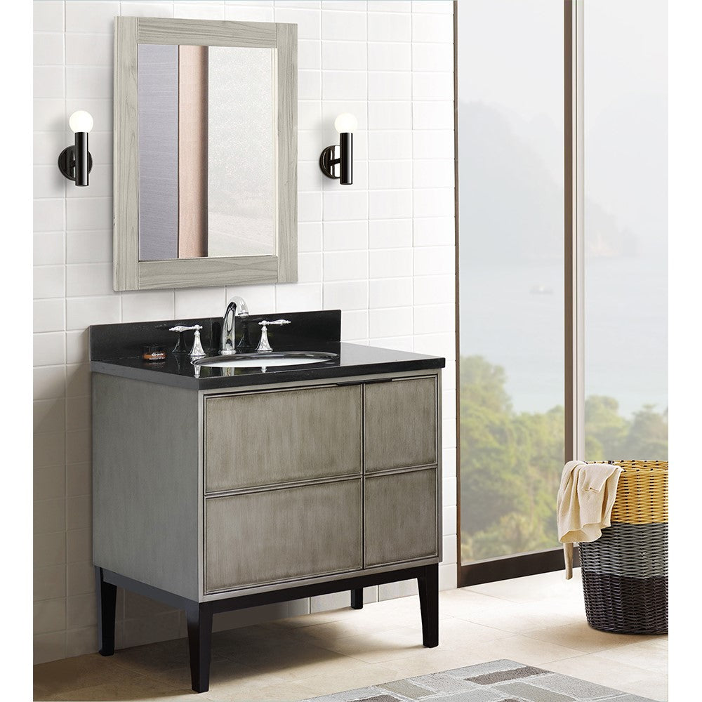 Bellaterra 37" Single Vanity in Linen Brown Finish with Counter Top and Sink 400500-LN, Galaxy / Oval, Front