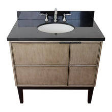 Load image into Gallery viewer, Bellaterra 37&quot; Single Vanity in Linen Brown Finish with Counter Top and Sink 400500-LN, Galaxy / Oval, Front Top