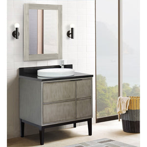 Bellaterra 37" Single Vanity in Linen Brown Finish with Counter Top and Sink 400500-LN, Galaxy / Round, Front