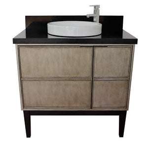 Bellaterra 37" Single Vanity in Linen Brown Finish with Counter Top and Sink 400500-LN, Galaxy / Round,  Front