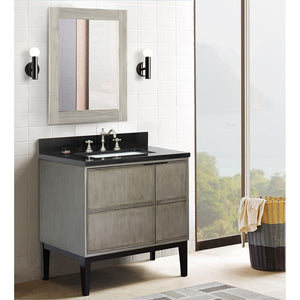 Bellaterra 37" Single Vanity in Linen Brown Finish with Counter Top and Sink 400500-LN, Galaxy / Rectangle, Front