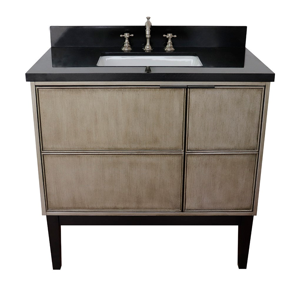 Bellaterra 37" Single Vanity in Linen Brown Finish with Counter Top and Sink 400500-LN, Galaxy / Rectangle, Front