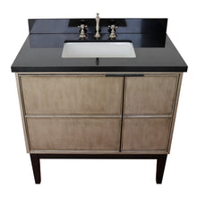 Load image into Gallery viewer, Bellaterra 37&quot; Single Vanity in Linen Brown Finish with Counter Top and Sink 400500-LN, Galaxy / Rectangle, Front Top