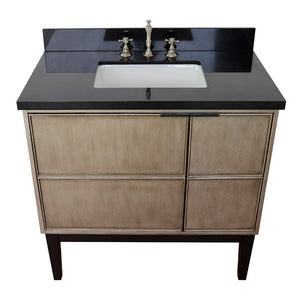 Bellaterra 37" Single Vanity in Linen Brown Finish with Counter Top and Sink 400500-LN, Galaxy / Rectangle, Front Top
