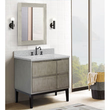 Load image into Gallery viewer, Bellaterra 37&quot; Single Vanity in Linen Brown Finish with Counter Top and Sink 400500-LN, Gray Granite / Oval, Front