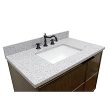 Load image into Gallery viewer, Bellaterra 37&quot; Single Vanity in Linen Brown Finish with Counter Top and Sink 400500-LN, Gray Granite / Rectangle, Top Front