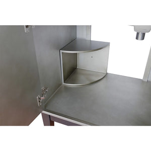 Bellaterra 37" Single Vanity in Linen Brown Finish with Counter Top and Sink 400500-LN, White Carrara Marble / Oval, Inside