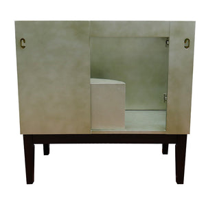 Bellaterra 400500-LN 36" Single Vanity in Linen Brown Finish - Cabinet Only, Backside