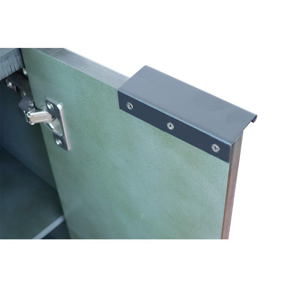 Bellaterra 37" Single Wall Mount Vanity in Linen Gray Finish with Counter Top and Sink 400501-CAB-LY, Black Galaxy / Oval, Door