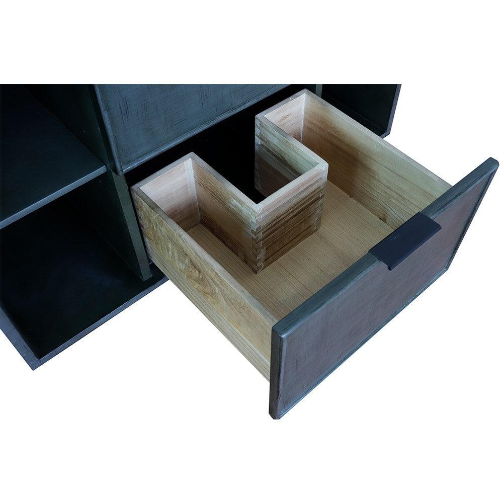 Bellaterra 400502-CAB-LY 36" Single Wall Mount Vanity in Linen Gray Finish - Cabinet Only, Drawers