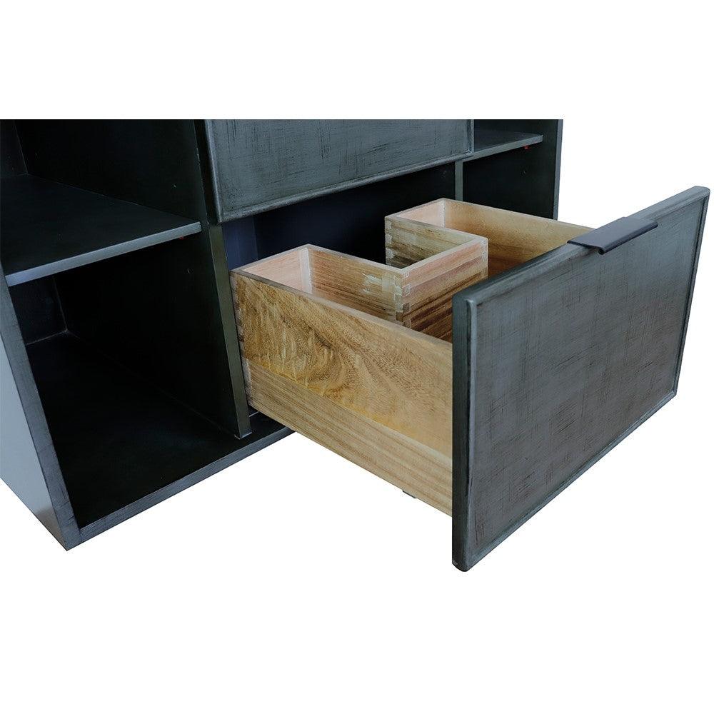 Bellaterra 400502-CAB-LY 36" Single Wall Mount Vanity in Linen Gray Finish - Cabinet Only, Drawer