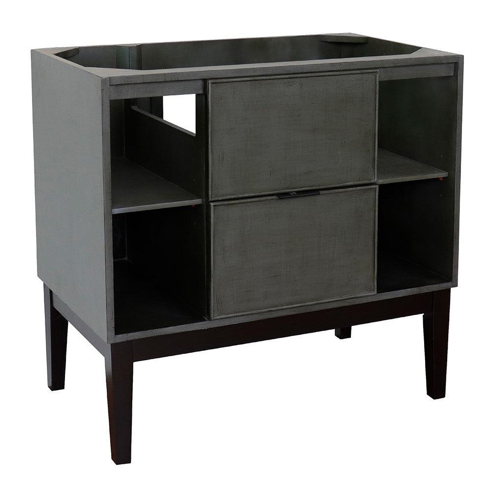 Bellaterra 400502-LY 36" Single Vanity in Linen Gray Finish - Cabinet Only, Front