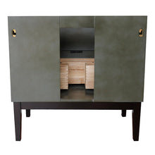 Load image into Gallery viewer, Bellaterra 400502-LY 36&quot; Single Vanity in Linen Gray Finish - Cabinet Only, Backside