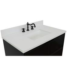 Load image into Gallery viewer, Bellaterra 37&quot; Single Wall Mount Vanity in Cappuccino Finish with Counter Top and Sink 400503-CAB-CP, White Quartz / Rectangle, Basin
