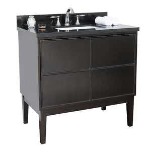Bellaterra 37" Single Cappuccino Vanity Black Galaxy Counter Top Sink 400503-CP-BGO