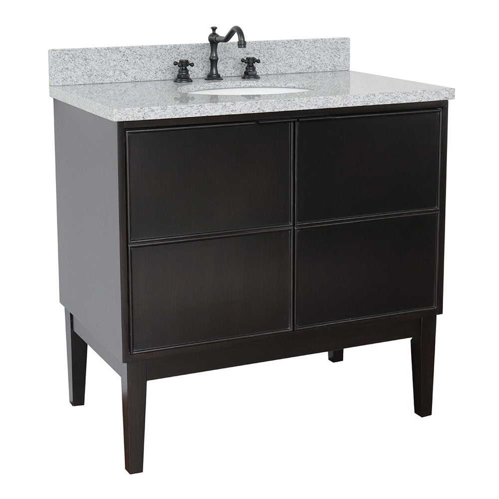 Bellaterra 37" Single Vanity Cappuccino Finish with Counter Top and Sink 400503-CP