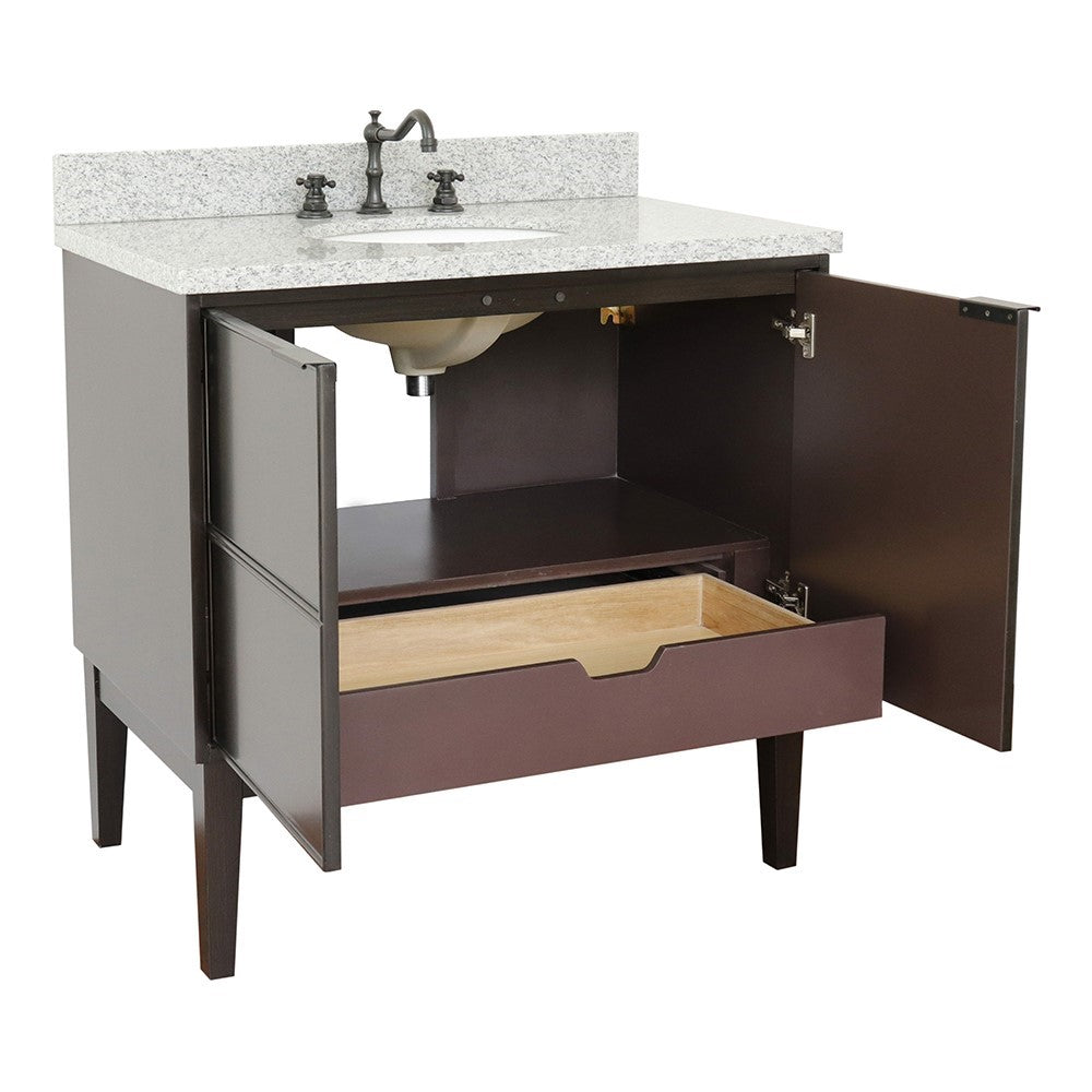 Bellaterra 37" Single Vanity Cappuccino Finish with Counter Top and Sink 400503-CP