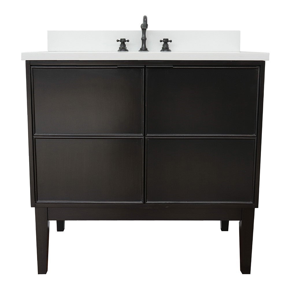 Bellaterra 37" Single Vanity Cappuccino Finish with Counter Top and Sink 400503-CP