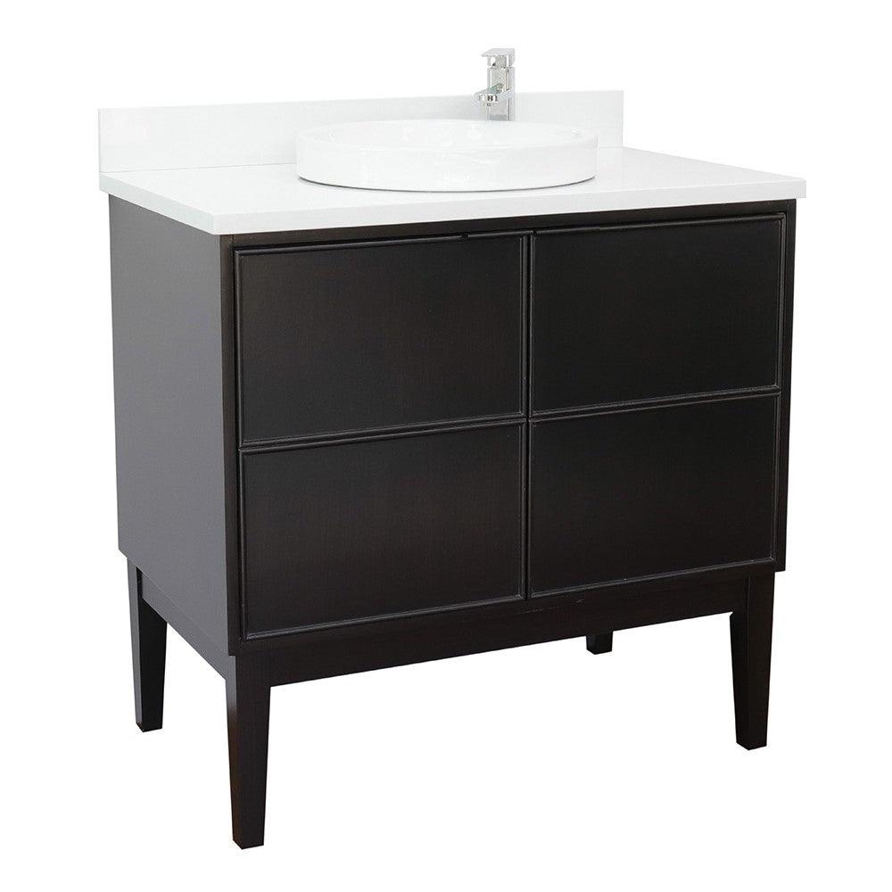 Bellaterra 37" Single Vanity Cappuccino Finish with Counter Top and Sink