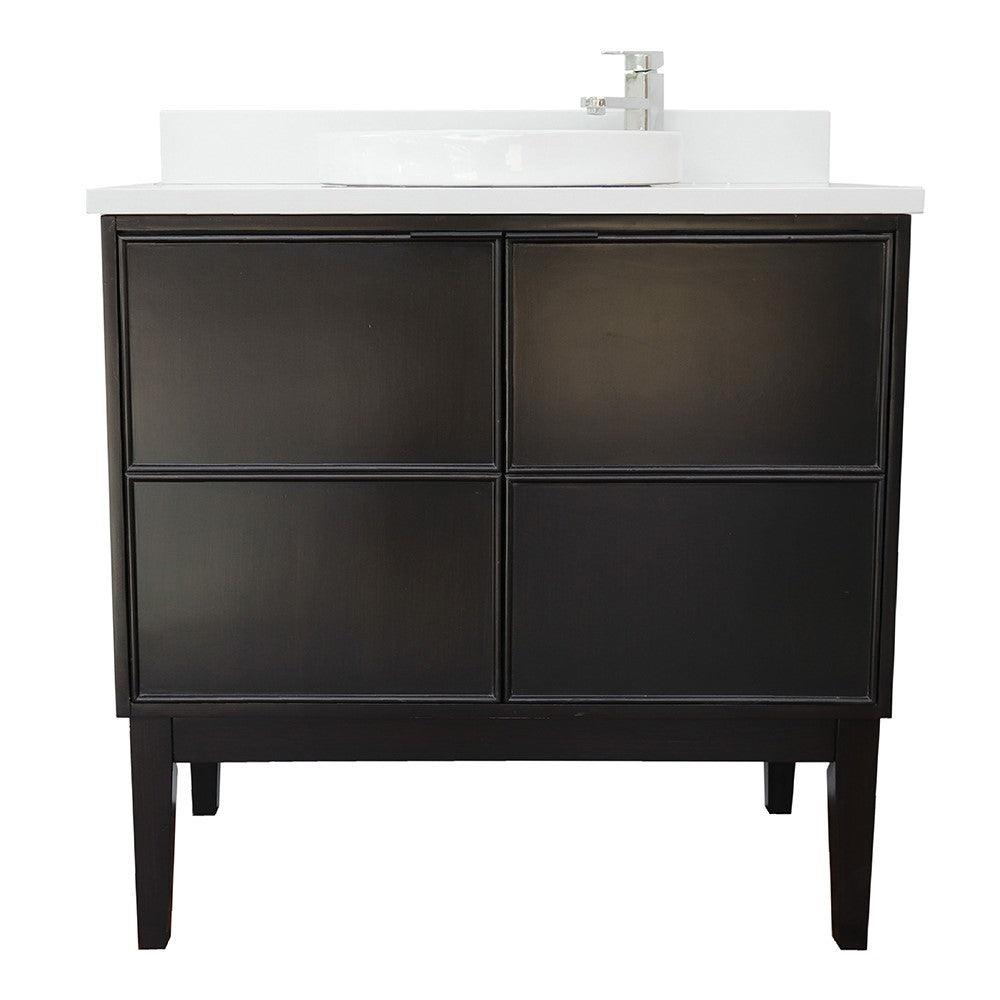 Bellaterra 37" Single Vanity Cappuccino Finish with Counter Top and Sink