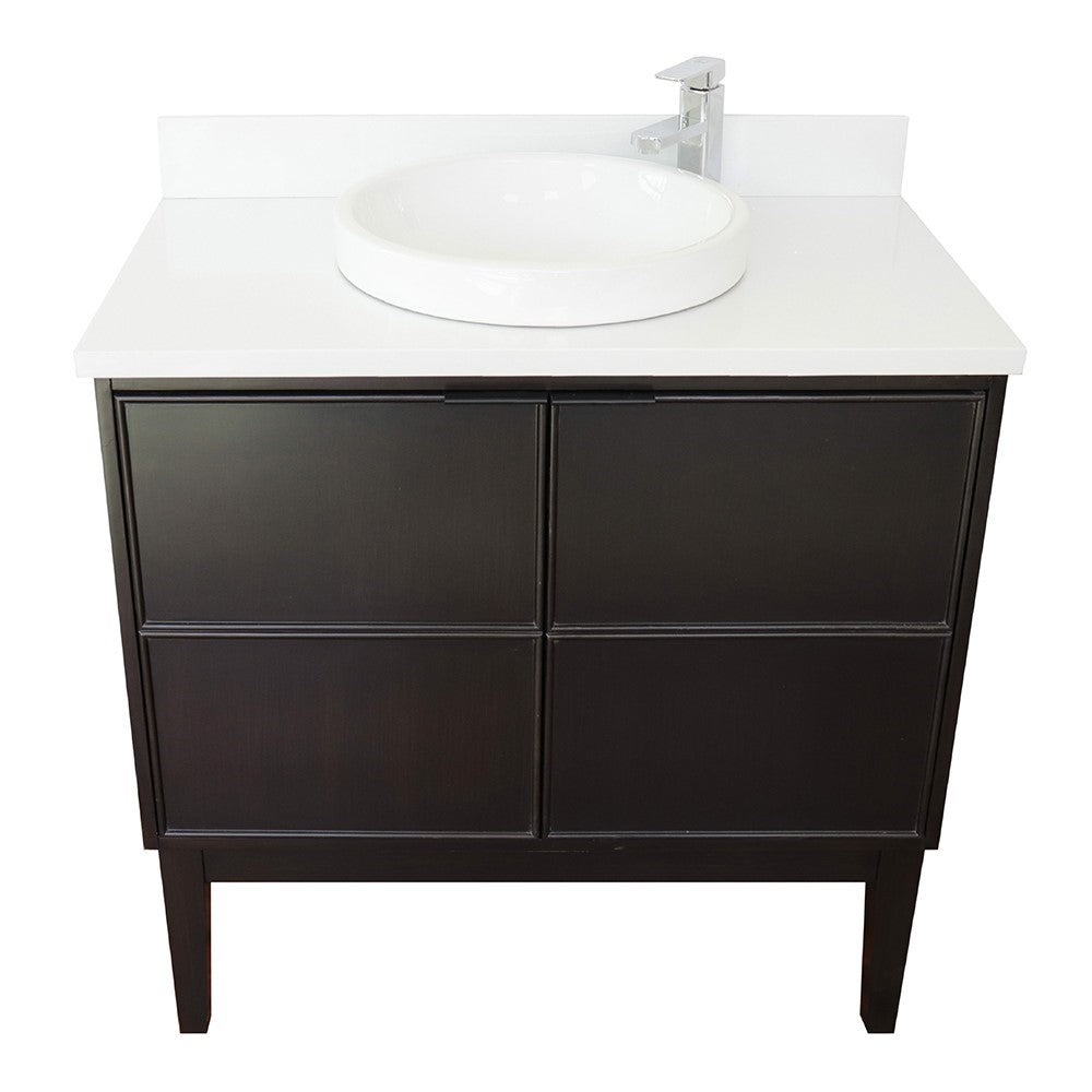 Bellaterra 37" Single Vanity Cappuccino Finish with Counter Top and Sink 400503-CP