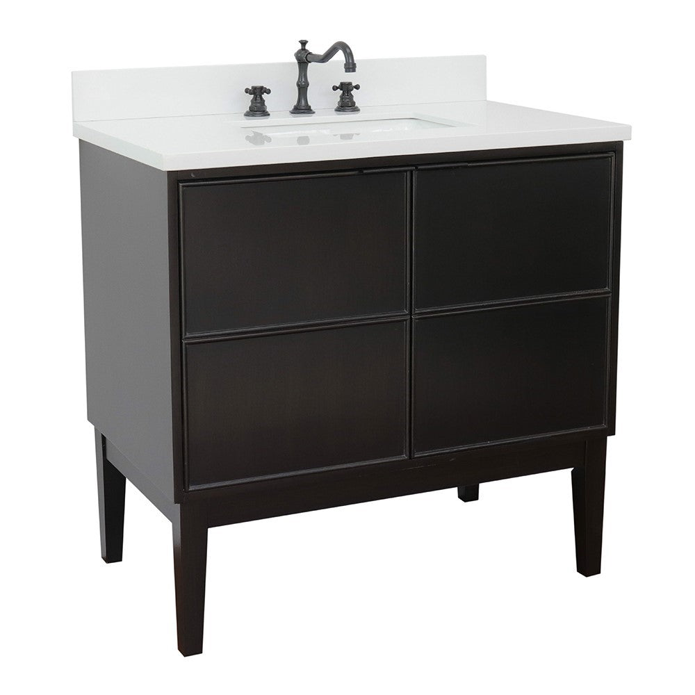 Bellaterra 37" Single Vanity Cappuccino Finish with Counter Top and Sink 400503-CP