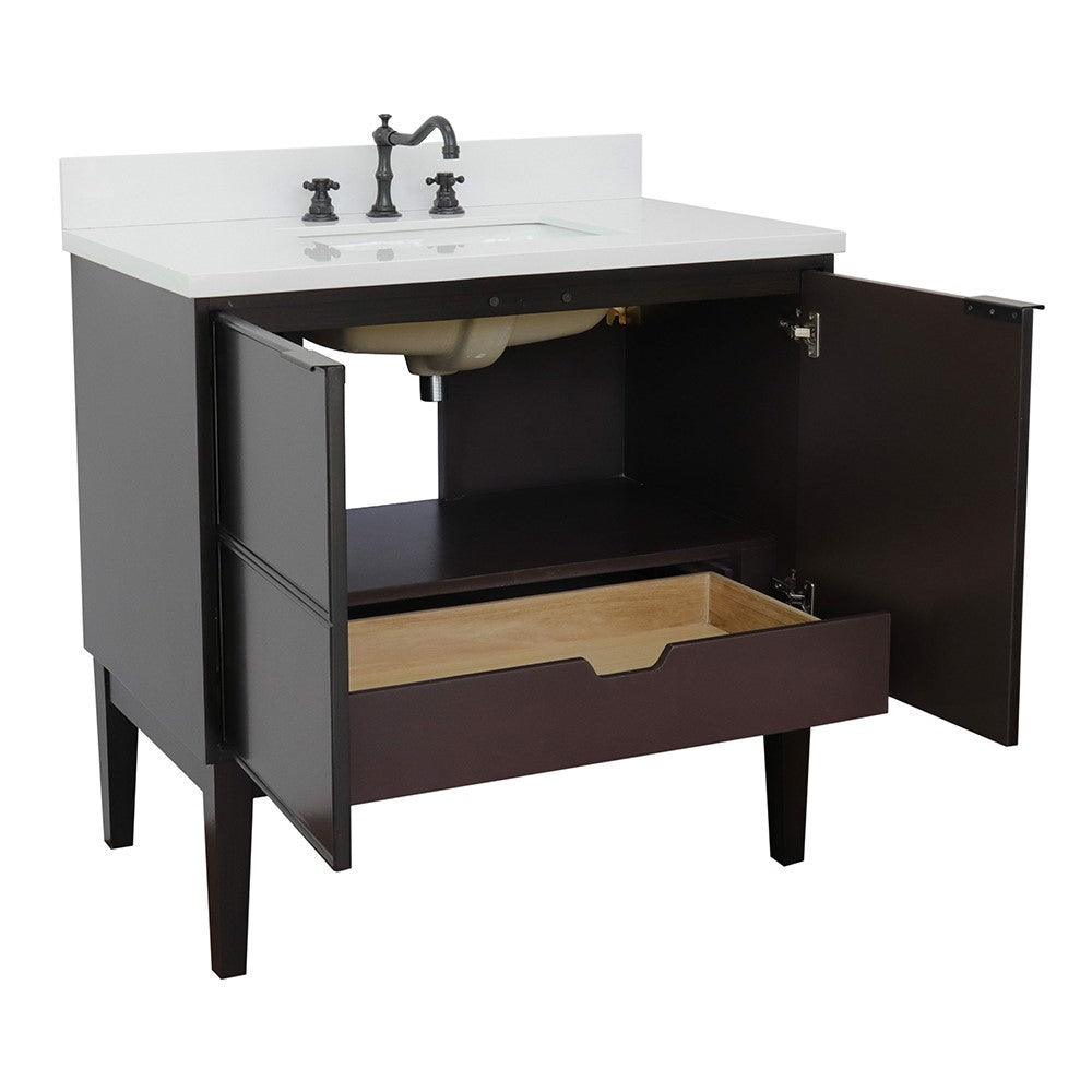 Bellaterra 37" Single Vanity Cappuccino Finish with Counter Top and Sink