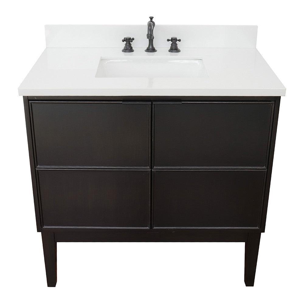 Bellaterra 37" Single Vanity Cappuccino Finish with Counter Top and Sink