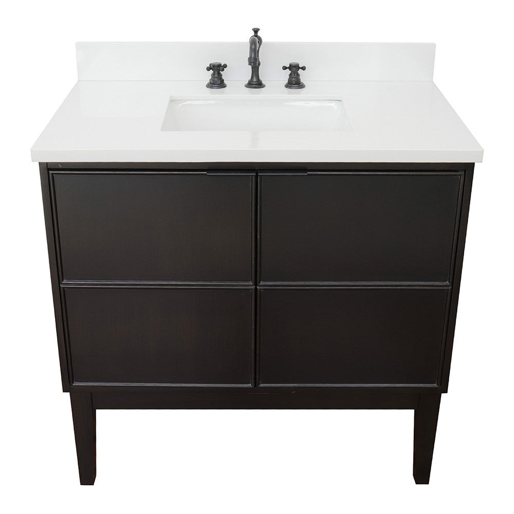 Bellaterra 37" Single Vanity Cappuccino Finish with Counter Top and Sink 400503-CP