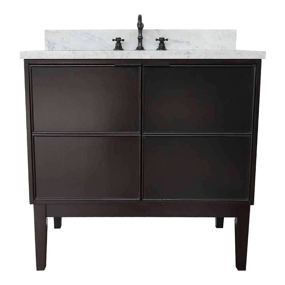 Bellaterra 37" Single Vanity Cappuccino Finish with Counter Top and Sink 400503-CP