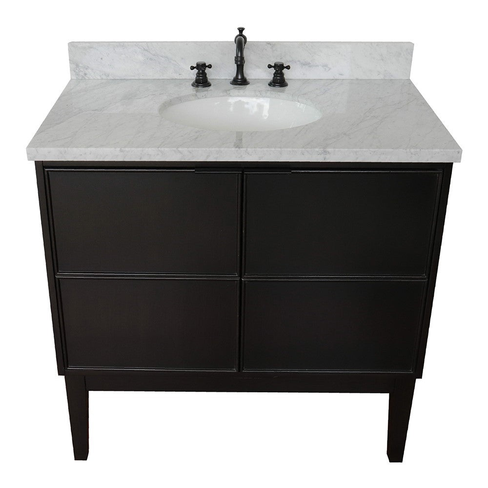 Bellaterra 37" Single Vanity Cappuccino Finish with Counter Top and Sink 400503-CP