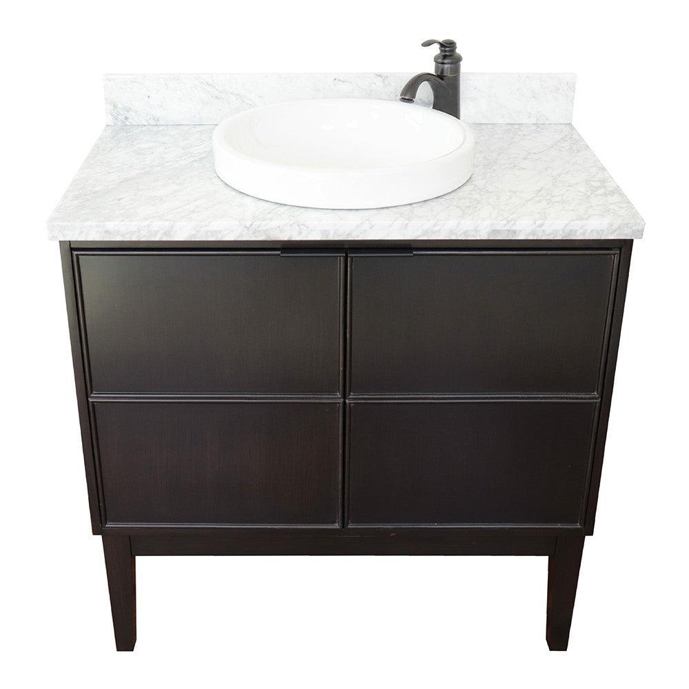 Bellaterra 37" Single Vanity Cappuccino Finish with Counter Top and Sink