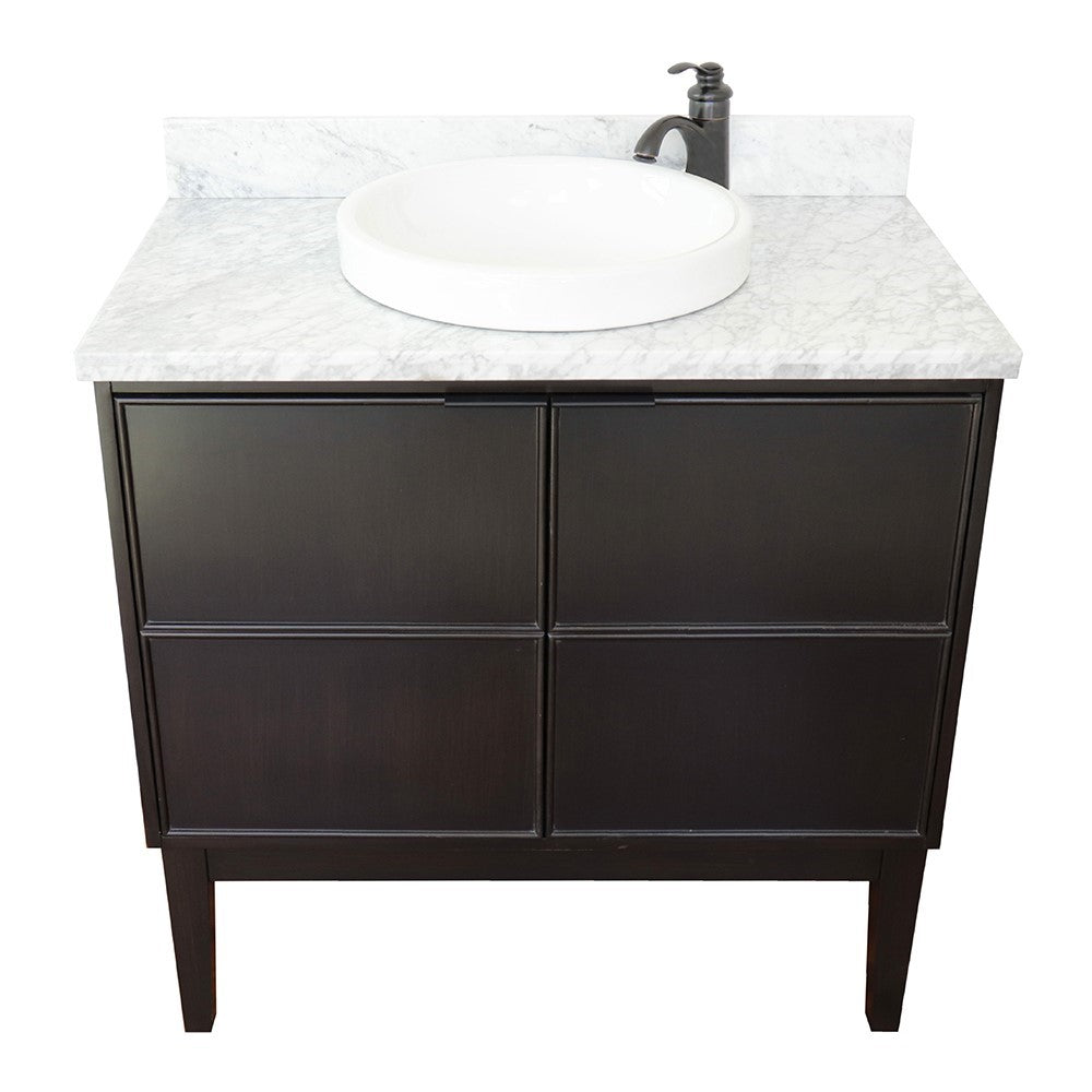 Bellaterra 37" Single Vanity Cappuccino Finish with Counter Top and Sink 400503-CP