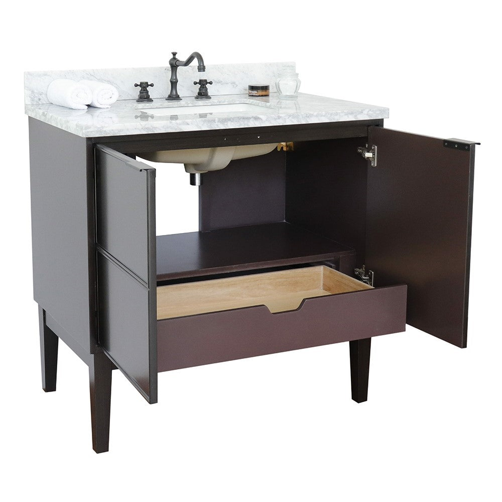 Bellaterra 37" Single Vanity Cappuccino Finish with Counter Top and Sink 400503-CP