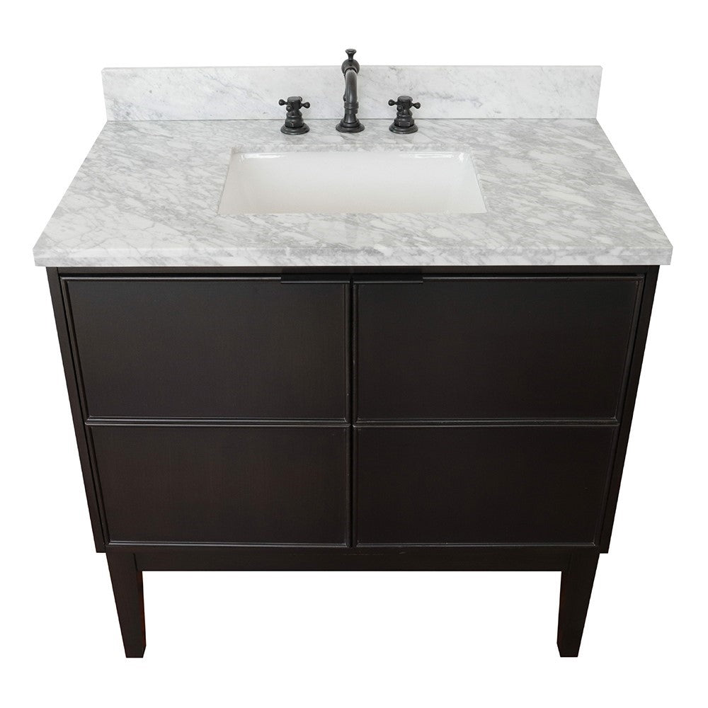 Bellaterra 37" Single Vanity Cappuccino Finish with Counter Top and Sink 400503-CP