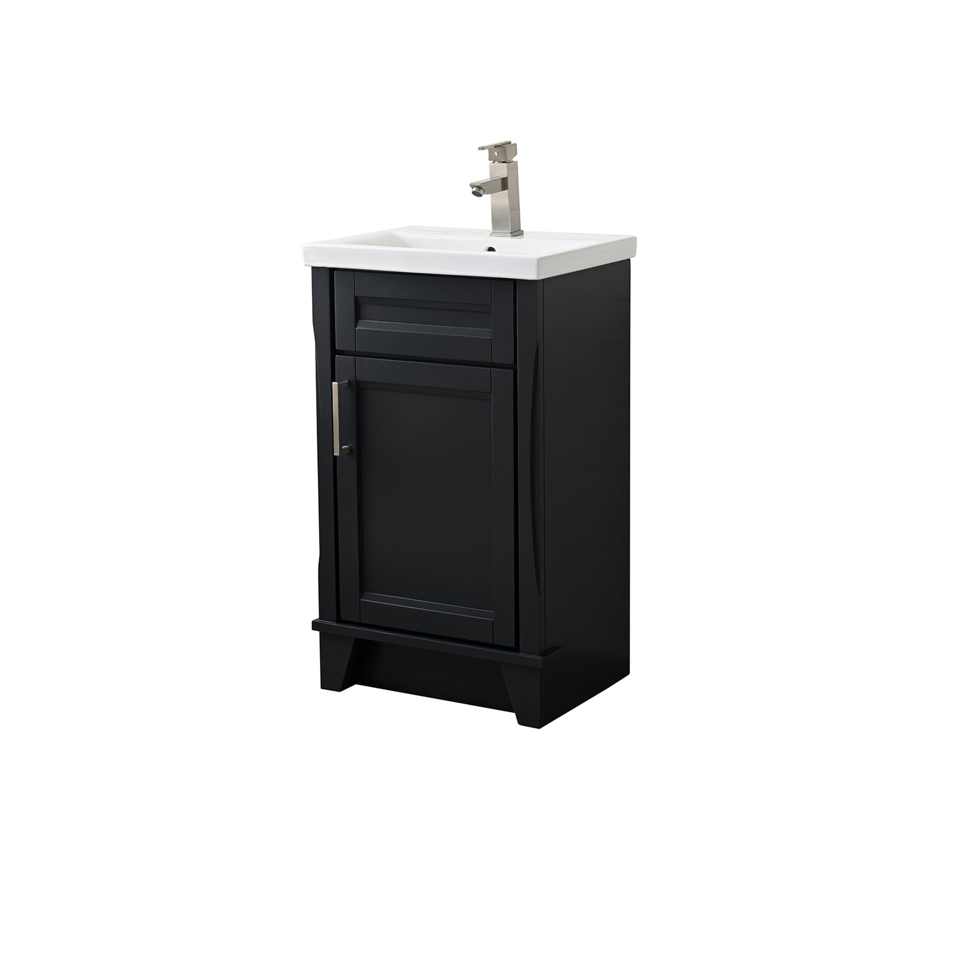 Dark Gray Terni 20 in. Single Sink Vanity with White Ceramic Sink Top, Brushed nickel Hardware Finish